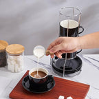 8 Ounce Stackable Cappuccino Cups with Saucers and Metal Stand - Image 3