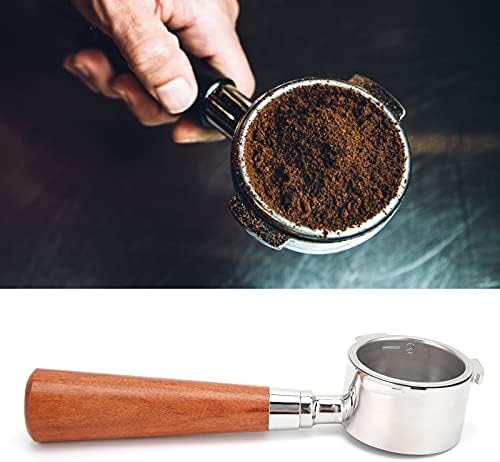 Bottomless Portafilter Coffee Machine Handle, Stainless Steel Filter Holder Basket Replacement Tool, Ergonomic Wooden Handle for Espresso Extraction, Barista Accessory for Home and (51mm rosewood) - Image 5
