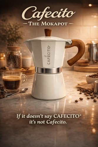 CAFECITO® Moka Pot Stovetop Espresso Maker – Cuban Coffee Maker Cafetera Cubana | 6 Cup Greca Coffee Maker Crema Edition with Wood Handle | Classic Cafecito Brewing - Image 2