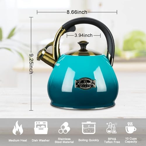 Tea Kettle Stovetop Whistling Kettle Teapot, 3Quart Tea Pot Stainless Steel Teakettle for Stove Top with Heat Proof Ergonomic Handle - Image 4