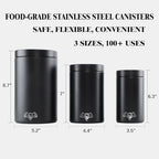 BYLWORKOUT 3-Piece Stainless Steel Food Canister Set with Screw Lids - Image 3