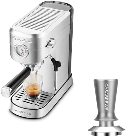 CASABREWS Espresso Machine 20 Bar, Professional Espresso Maker with Milk Frother Steam Wand & Espresso Tamper 51mm, Premium Calibrated Espresso Coffee Tamper by Unknown
