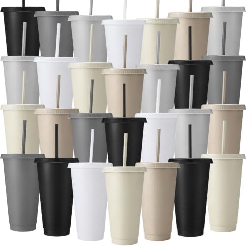Honeydak 30 Pack Tumbler with Straw and Lid Bulk, Matte Color by Honeydak