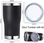 DOMICARE 20oz Tumbler with Lid Stainless Steel Tumblers Bulk, Double Wall Vacuum Insulated Coffee Travel Mug Powder Coated Tumbler, 12 Count (Pack of 1) Black - Image 5