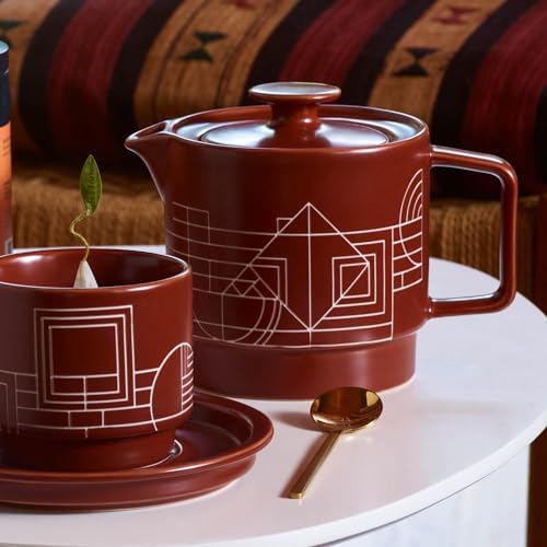 Tea Forte Ceramic Teapot with Infuser, Frank Lloyd Wright, 20 oz - Image 5