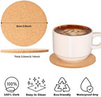 Natural Cork Coasters Bulk 100-Pack - 3.5" Round Absorbent Drink Coasters for Bars, Restaurants & Home Use, Blank DIY Crafts (YHCORK) - Image 2