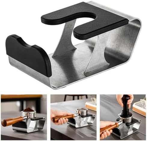 Delicate Coffee Tamper Stand Stainless Steel Coffee Tamper Stand with Silicone Mats for Home and Professional Use - Image 2