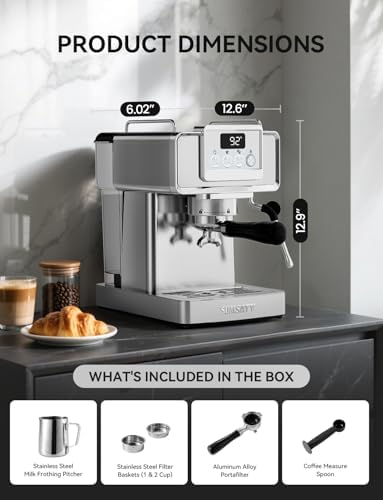 SUMSATY 20 Bar Espresso Machine Stainless Steel with Powerful Milk Frother - Image 6