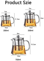 DKULMN Square Glass Teapot, Elegant Square Glass Teapot Removable Infuser, Stovetop Safe Glass Tea Kettle with Heat Resistant for Loose Leaf Tea, Gift for Tea Maker,750ml - Image 4