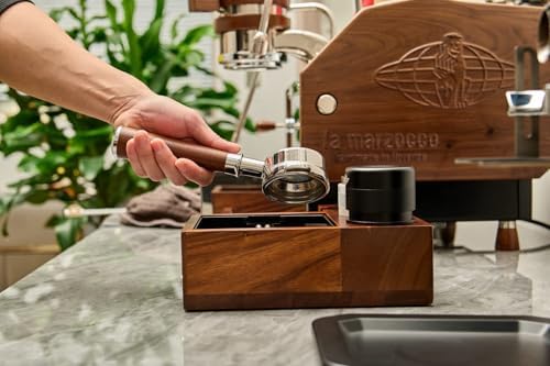 IKAPE V3 Espresso Knock Box, Modern Wooden Coffee Organizer, 51-58mm Tamper & Distributor Storage, Non-Slip, Portable, 9.5*9.5*3.5 inches - Image 4
