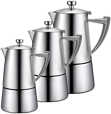CUISINOX Roma Satin Stainless Steel Moka Pot Stovetop Espresso Maker, 6-Cup - Image 6