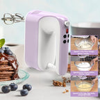 Yomelo 9-Speed Digital Hand Mixer Electric, 400W Powerful DC Motor, Hand Mixer Electric Handheld with Snap-On Storage Case, 5 Stainless Steel Accessories, Beaters, Dough Hooks, Whisk(Lilac Purple) - Image 7