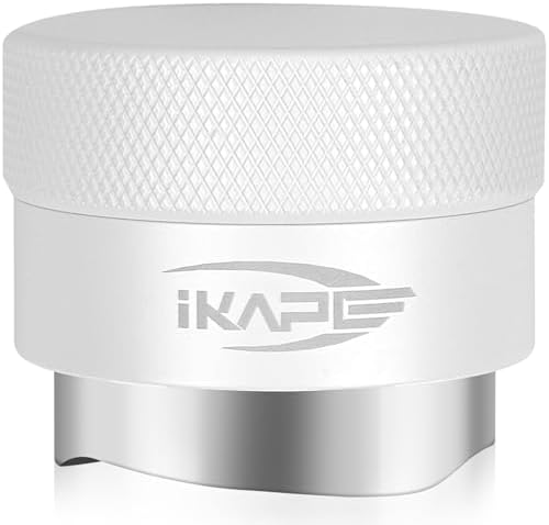 IKAPE 51MM Coffee Distributor, Gravity Adaptive Espresso Distributor Fits All 51MM Espresso Portafilter, Compatible with 51MM Delonghi Bottomless Portafilter (White) by IKAPE