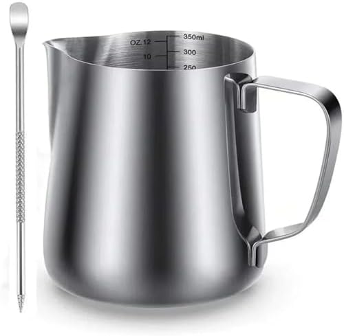 350ml/600ml (12oz/20oz) Milk Frothing Pitcher Steaming Pitchers Stainless Steel Coffee Latte Art Jug Cup with Pen,12oz(600ml (20 oz)) - Image 5