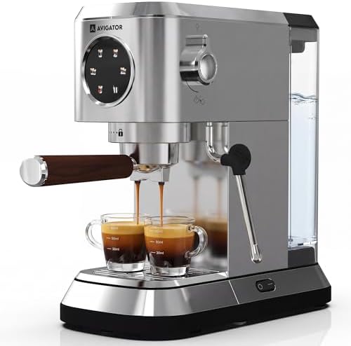 Espresso Machine 20 Bar, Compact Coffee Maker with Milk Frother, Espresso Maker with 50oz Removable Water Tank for Home & Office, Coffee Machine for Cappuccino & Latte by Avigator