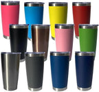 20oz insulted tumblers stainless steel cup Tumbler Bulk with push Lid, and metal straw powder coated coffee cup for cold and hot drinking (12, Classic color) by Unknown