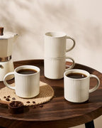 famiware Coffee Mug Set of 8, Star 12 oz Ceramic Mugs Cups Set with Handle - Image 3