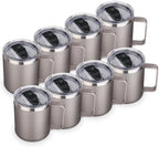 Volhoply 14oz Insulated Stainless Steel Coffee Mug with Lid Bulk 8 Pack,Double Wall Vacuum Travel Coffee Cup with Handle,Reusable Metal Cups Tumbler,Camping Mugs Keep Hot,Ideal Gifts(Gray,8 Set) by LiveFully%EF%BC%8CDrinkFreely%E2%80%94KeepGoingwithVolhoply%EF%BC%81