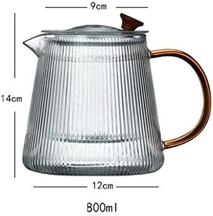 Loose Leaf Teapot Glass Teapot Kettle Infuser Pot with Removable Strainer Clear Borosilicate Build Stovetop Comfortable Grip, 800ML - Image 3