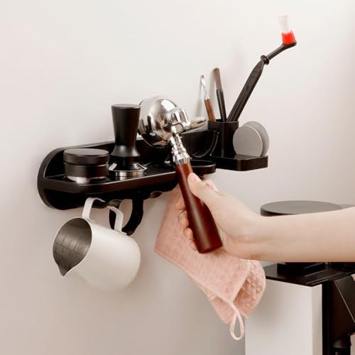Portafilter Wall Mount Rack Wall Mounted Coffee Station Organizers Espresso Tools Coffee Tamper Holder Espresso No Drill Storage Shelf - Image 5