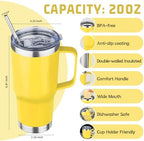 20 oz Tumbler with Handle Stainless Steel Insulated Coffee Mug Tumbler with Lid and Straw Double Wall Vacuum Insulated Coffee Mug Leak Proof Travel Mug Tumbler for Hot and Cold Drink (Mix Color-1) - Image 2