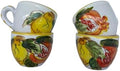Hand Painted Italian Ceramic Espresso Cups Set of 4, 2 oz Lemon & Pomegranate Demitasse Cups, Made in Italy, Lead-Free, Dishwasher & Microwave Safe by Handmade