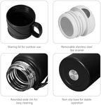 1200 ml Double wall vacuum Leakproof stainless steel wide mouth insulated water bottle,tea tumbler with tea strainer,cup and lid; travel coffee thermoses hot drinks,cold thermal flask - Image 3