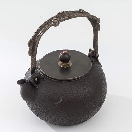 Cast Iron Tetsubin Teapot 1.2L Handmade Large Iron Kettle With Copper Lid & Stainless Steel Infuser, Rust-Resistant - Image 3