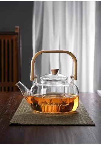 Borosilicate Glass Teapot with Handle, 1.2 L Heat-Resistant Infuser for Loose Leaf Tea, Dishwasher Safe, refined Kitchenware for Brewing Herbal and Floral Teas - Image 2