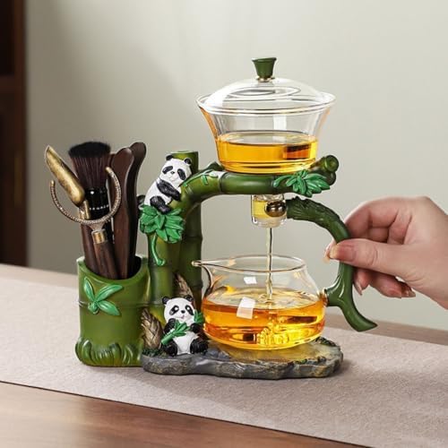Chinese Gongfu Tea Set Magnetic Glass Teapot with Infuser Semi Automatic Tea Maker Set for Loose Leaf Tea - Image 2