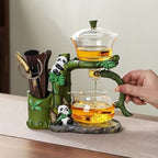 Chinese Gongfu Tea Set Magnetic Glass Teapot with Infuser Semi Automatic Tea Maker Set for Loose Leaf Tea - Image 2