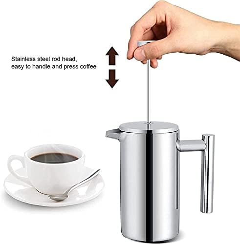 French Press Coffee Maker, 304 Stainless Steel Double-layer Coffee Pot with Strainer, Insulated Tea Maker, Coffee Makers for Home,Camping,Traveling1L - Image 3