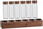 Single Portion Coffee Bean Storage Tubes with Wood Stand Glass by Unknown