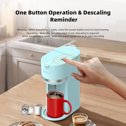 Small Single Serve Coffee Maker for K Cup and Grounds with One Button - Image 4