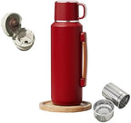 316 Stainless Steel Water Bottle 33 oz with Lidded Cup - Keep 24+ Hrs Warm for Hot & Cold Drinks - Leakproof Vacuum Insulated Thermal Flask with Handle for Travel Coffee by Vistatroy