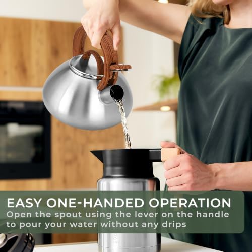 WALDWERK Tea Kettle Stovetop (1.5 Quart) - Teapot for Stovetop - also for Induction and Gas Stoves - Stainless Steel Tea Kettle - Whistling Tea Kettle for Stove Top - Non Toxic Tea Kettle Stovetop - Image 4