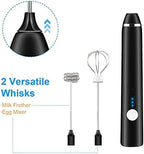 Stainless Steel Motor Milk Frother - Handheld Frother Whisk, Milk Foamer Frother, Mini Blender and Electric Mixer for Coffee, Frappe, Latte, Matcha (Color : Black) - Image 7