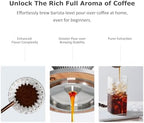 Pour Over Coffee Dripper Drip Coffee Pour Over Maker Resuable Blossom Cone Funnel Stainless Steel Metal Coffee Filter for Travel, Camping, Office, Home, Coffee Maker Brew (Deep Gray) - Image 5