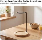 Manual Coffee Brewer with Glass Carafe, Walnut Stand - Image 6