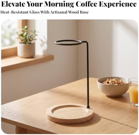 Coffee Station with Glass per, Walnut Stand - Image 4