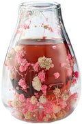 Premium Boutique Real Dried Flower Coffee Espresso Cup 5oz Shot Double Wall Heat Resistant Tea Cups Drinkware (Pink Yellow Small Flower Cup) by Unknown