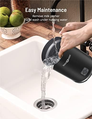 Milk Frother and Steamer, PARIS RHÔNE Automatic Warm and Cold Milk Foamer, Electric Stainless Steel Frother for Coffee, Milk Warmer, Foam Maker for Latte, Cappuccino, Macchiato (Black 300ML) - Image 5