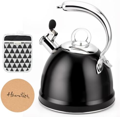 Harriet Whistling Tea Kettle for Stove Top, 2.5 QT Food-Grade Steel Teapot by Harriet