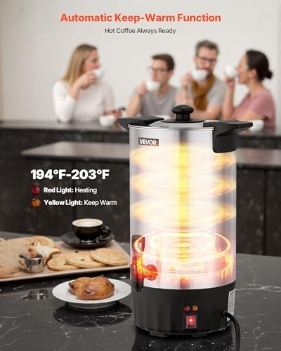 VEVOR Commercial Coffee Urn 60 Cups, 9.5 qt Hot Beverage Dispenser - Image 4