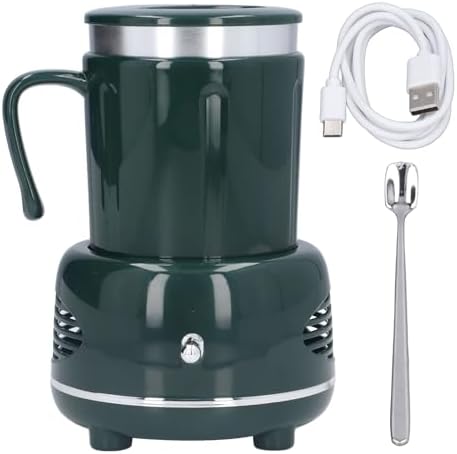 Electric Cooler Warmer Cup, Fast Cooling Heating One Button Control Heated Coffee Mug, Desk Cup Warmer with Nonslip Pads for Coffee Beer Wine Home Office Restaurant (Green) - Image 6
