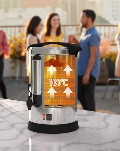100-Cup Commercial Coffee Urn – 14l Large Stainless Steel Electric Coffee Maker for Churches, Meeting Rooms, Lounges, and Large Gatherings - Image 6