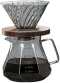 Design Glass Coffee Carafe Glass Coffee Server for Drip Coffee Maker,Coffee Pot with Lid,Pour Over Coffee Filter(600ml with lid set) by Unknown