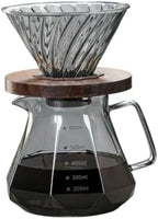 Design Glass Coffee Carafe Glass Coffee Server for Drip Coffee Maker,Coffee Pot with Lid,Pour Over Coffee Filter(600ml with lid set) by Unknown
