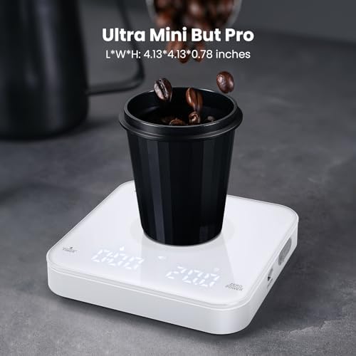 Maestri House Mini Coffee Scale with Timer, USB-C Rechargeable Espresso Scale+ Espresso Measuring Cup - Image 4