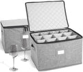 storageLAB Wine Glass Storage Cases | Hard Shell Felt Dividers | 2 Pack by storageLAB